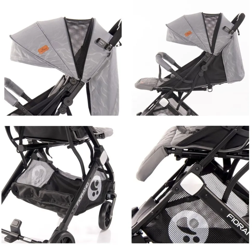 Lorelli Kinderwagen Fiorano faltbar, Ablagekorb, Frontbügel abnehmbar, Bremse schwarz