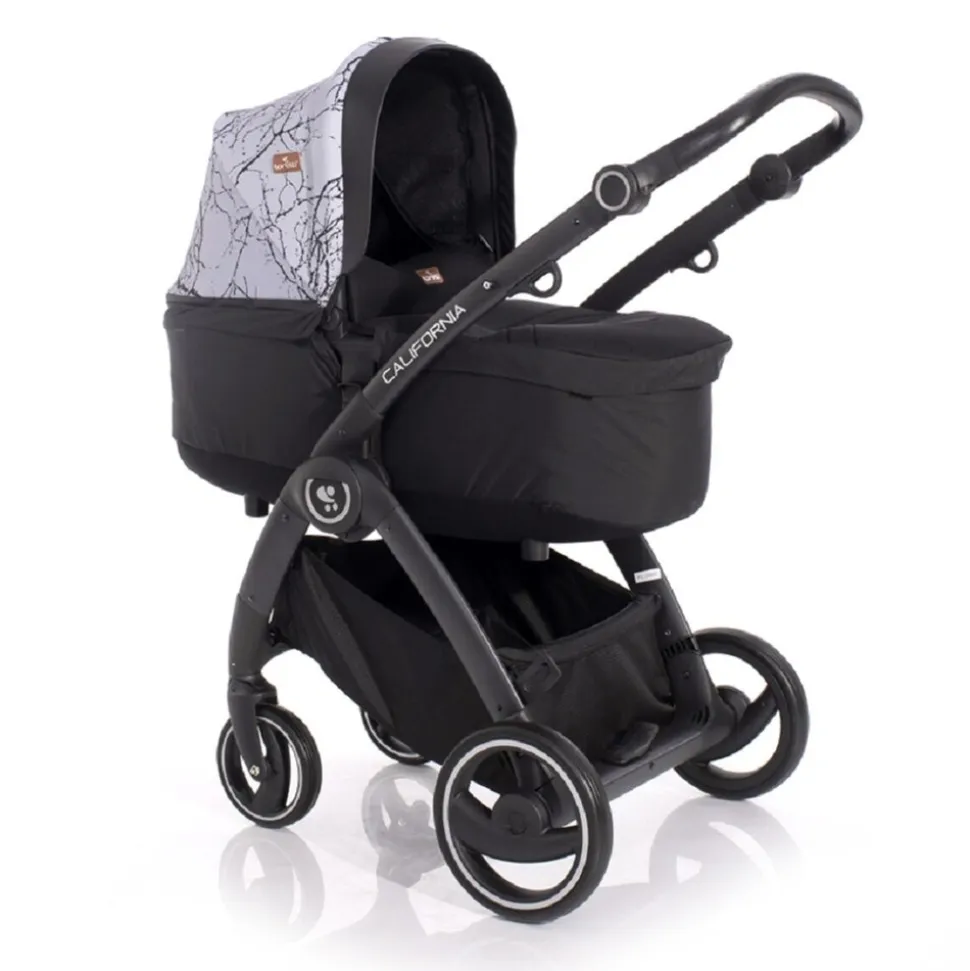 Lorelli Kinderwagen 2 in 1 California Babywanne Sportsitz Alurahmen Wickeltasche grau