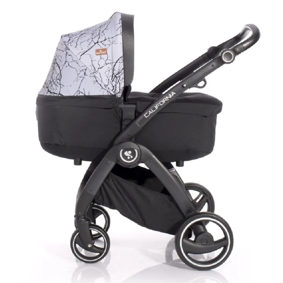 Lorelli Kinderwagen 2 in 1 California Babywanne Sportsitz Alurahmen Wickeltasche grau