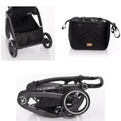 Lorelli Kinderwagen 2 in 1 California Babywanne Sportsitz Alurahmen Wickeltasche grau