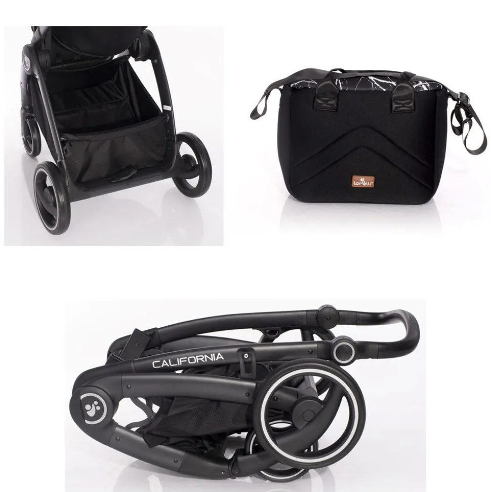 Lorelli Kinderwagen 2 in 1 California Babywanne Sportsitz Alurahmen Wickeltasche grau