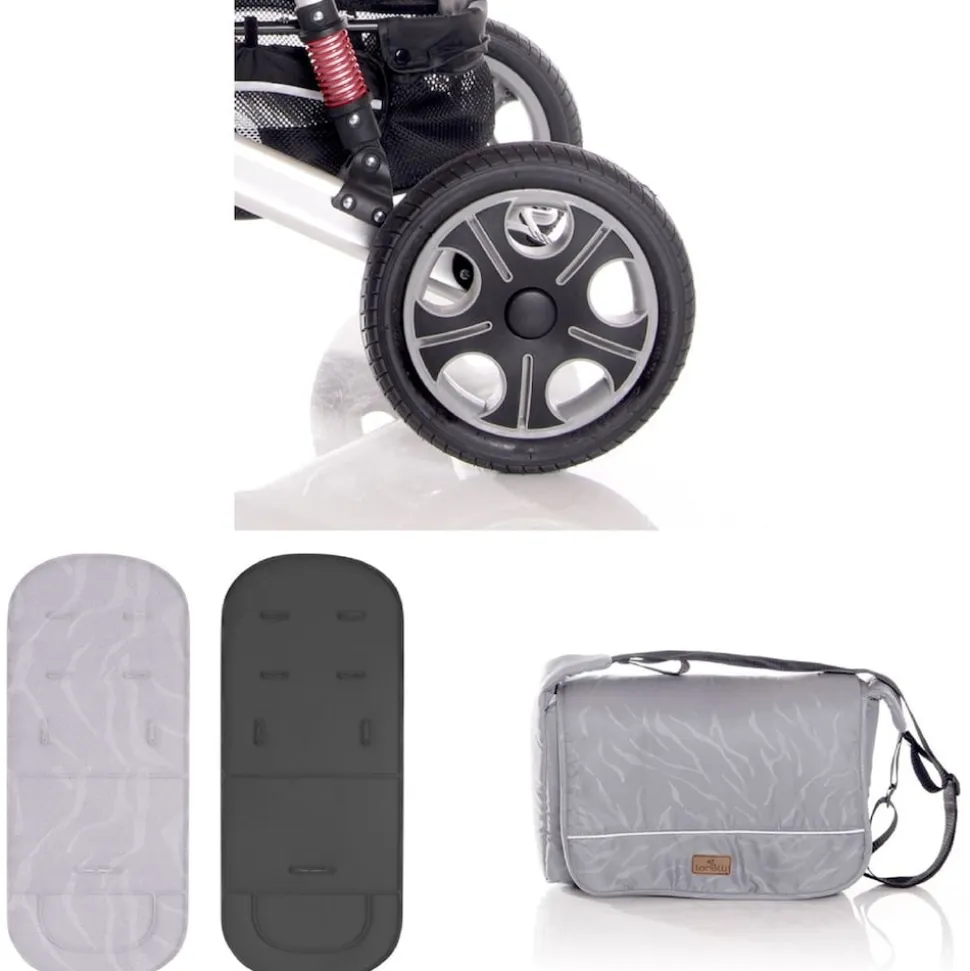 Lorelli Kinderwagen Lora faltbar Gummiräder Tragetasche Sportsitz Fußabdeckung grün