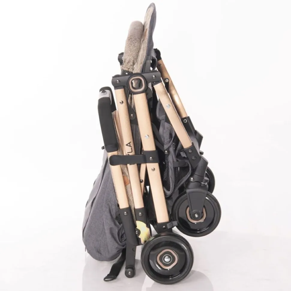 Lorelli Kinderwagen Myla Aluminiumrahmen Korb Fußsack klappbar mit Zusatzgriff gelb