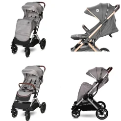 Lorelli Kinderwagen Storm Buggy, Fußabdeckung, PU-Räder, Sonnendach, verstellbar grau/schwarz