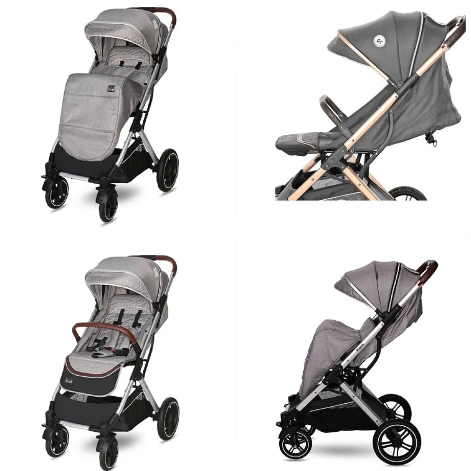 Lorelli Kinderwagen Storm Buggy, Fußabdeckung, PU-Räder, Sonnendach, verstellbar grau/schwarz