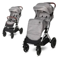 Lorelli Kinderwagen Storm Buggy, Fußabdeckung, PU-Räder, Sonnendach, verstellbar grau/schwarz