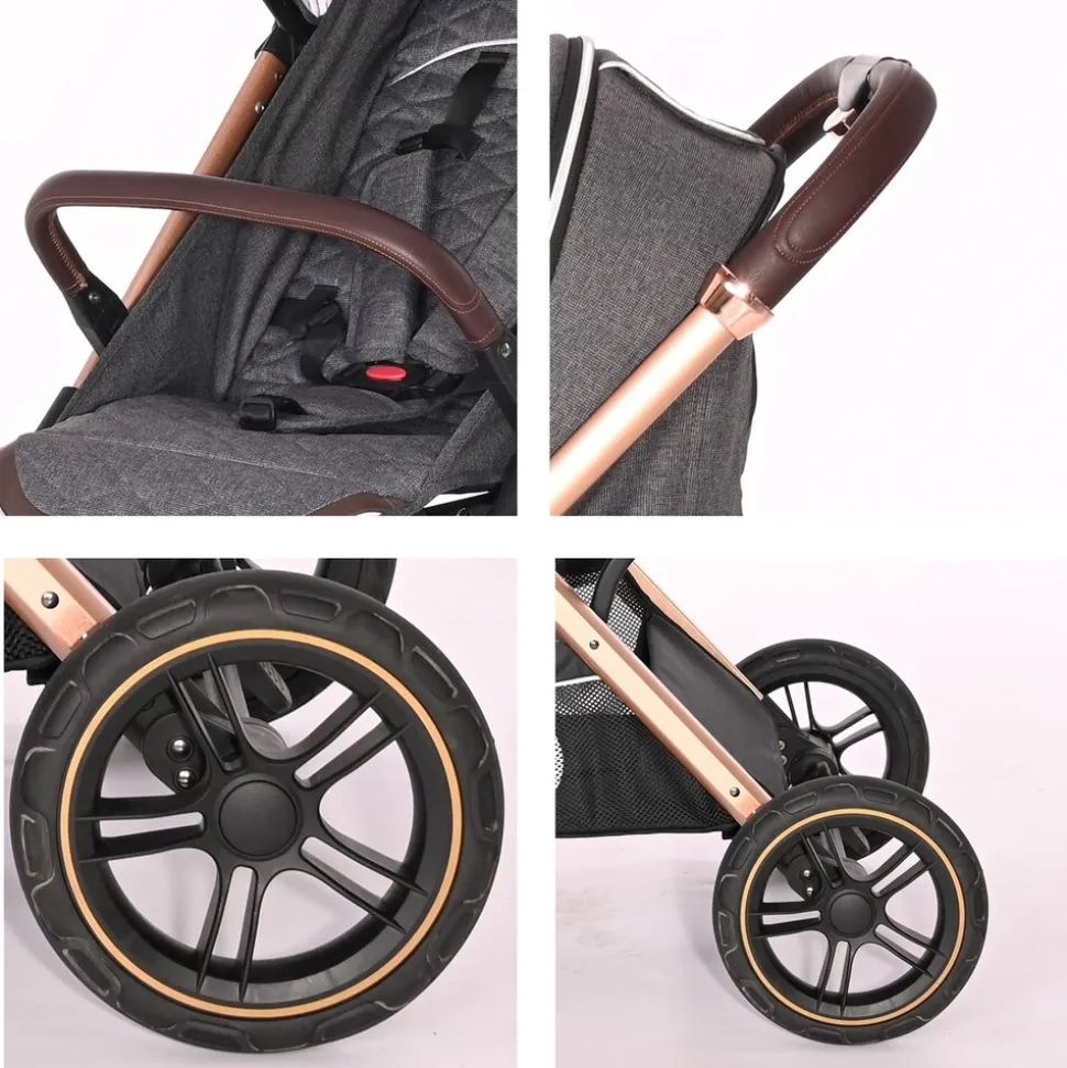 Lorelli Kinderwagen Storm Buggy, Fußabdeckung, PU-Räder, Sonnendach, verstellbar grau/schwarz