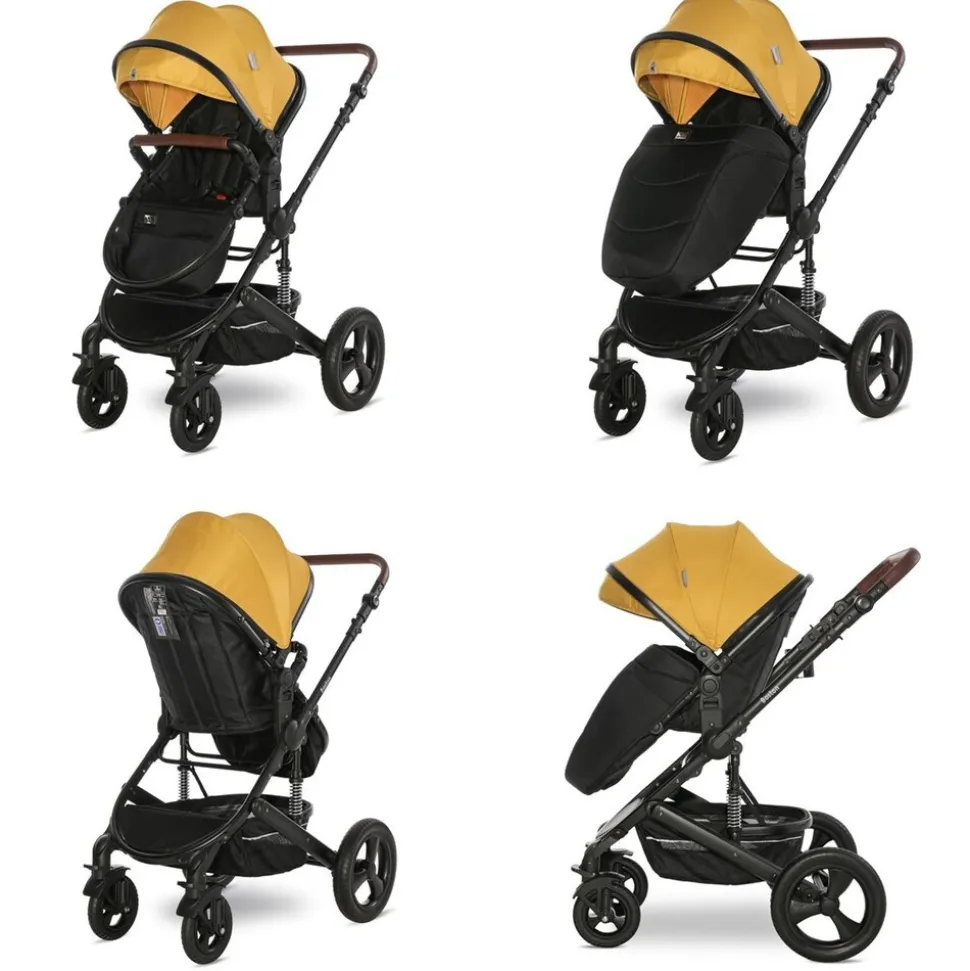 Lorelli Kombikinderwagen Boston 2 in 1 Sportsitz Babywanne Mückennetz bis 22 kg gelb