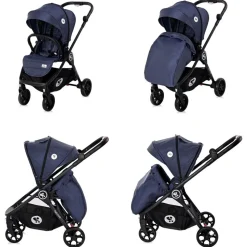 Lorelli Kombikinderwagen 2 in 1 Patrizia, Babywanne, Sportsitz, Sitz umkehrbar blau