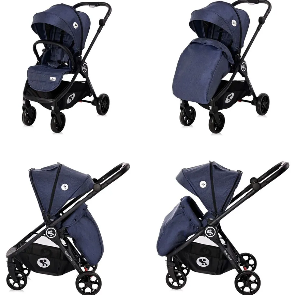 Lorelli Kombikinderwagen 2 in 1 Patrizia, Babywanne, Sportsitz, Sitz umkehrbar blau