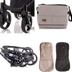 Lorelli Kombikinderwagen Rimini 2 in 1 Tragewanne Sportsitz Wickeltasche faltbar rot-schwarz