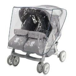 Lorelli Regenschutz Duo, Geschwisterkinderwagen, für alle Zweisitzer Kinderwagen transparent