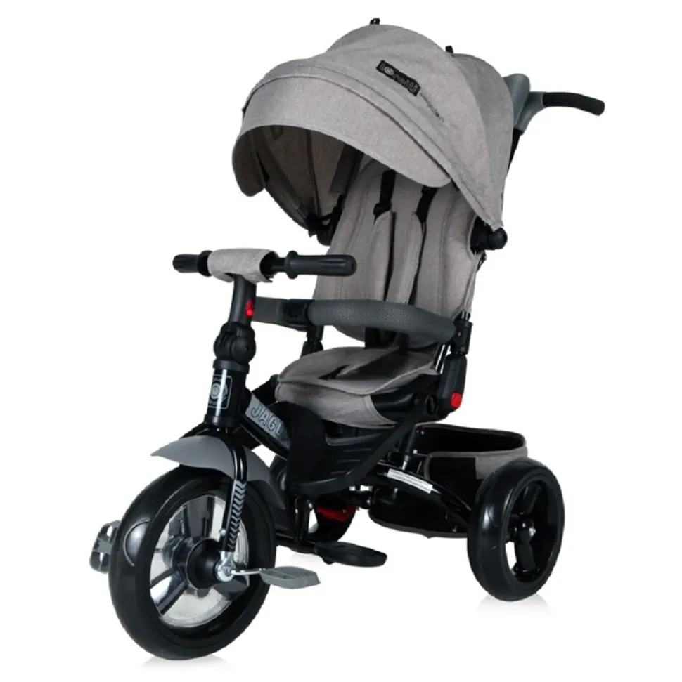 Lorelli Tricycle Jaguar 4 in 1 Schiebestange Sitz drehbar, verstellbar, Faltdach dunkelgrau