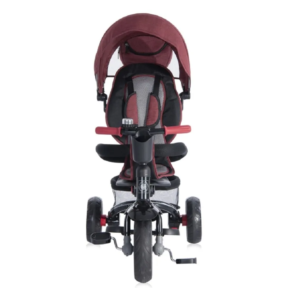 Lorelli Tricycle, Laufrad Rocket 4 in 1, Schubstange, Getränkehalter, umbaubar dunkelrot