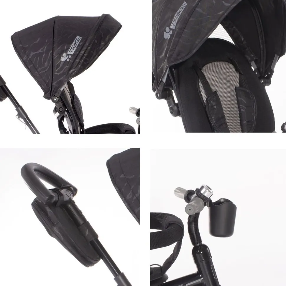 Lorelli Tricycle, Laufrad Rocket 4 in 1, Schubstange, Getränkehalter, umbaubar dunkelrot