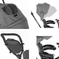 Lorelli Tricycle Neo 4 in 1 EVA-Reifen, Schiebestange, Sitz drehbar, verstellbar dunkelgrau