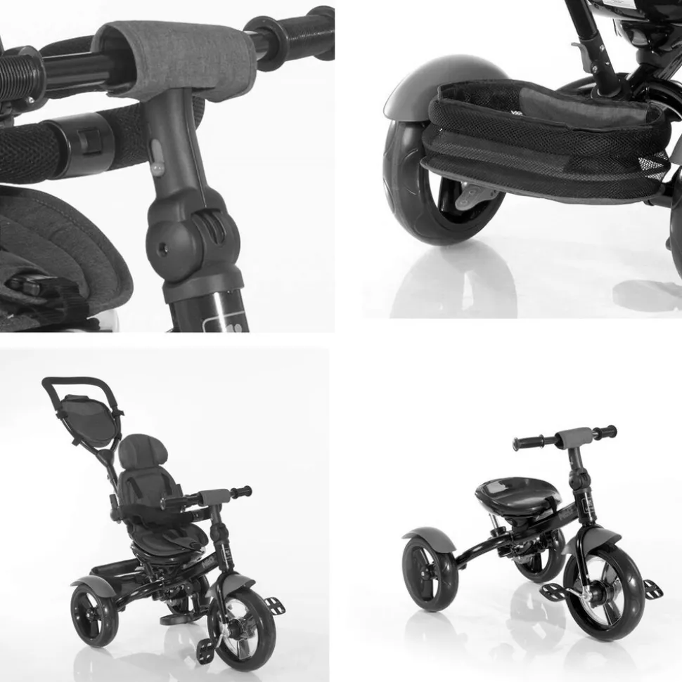 Lorelli Tricycle Neo 4 in 1 EVA-Reifen, Schiebestange, Sitz drehbar, verstellbar dunkelgrau