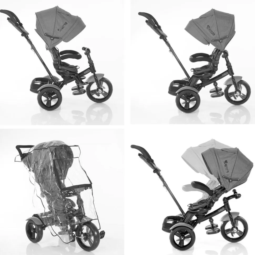 Lorelli Tricycle Neo 4 in 1 EVA-Reifen, Schiebestange, Sitz drehbar, verstellbar dunkelgrau