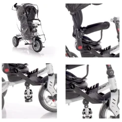 Lorelli Tricycle Speedy, Luftreifen, drehbarer Sitz, Musik, Licht, Schubstange grün