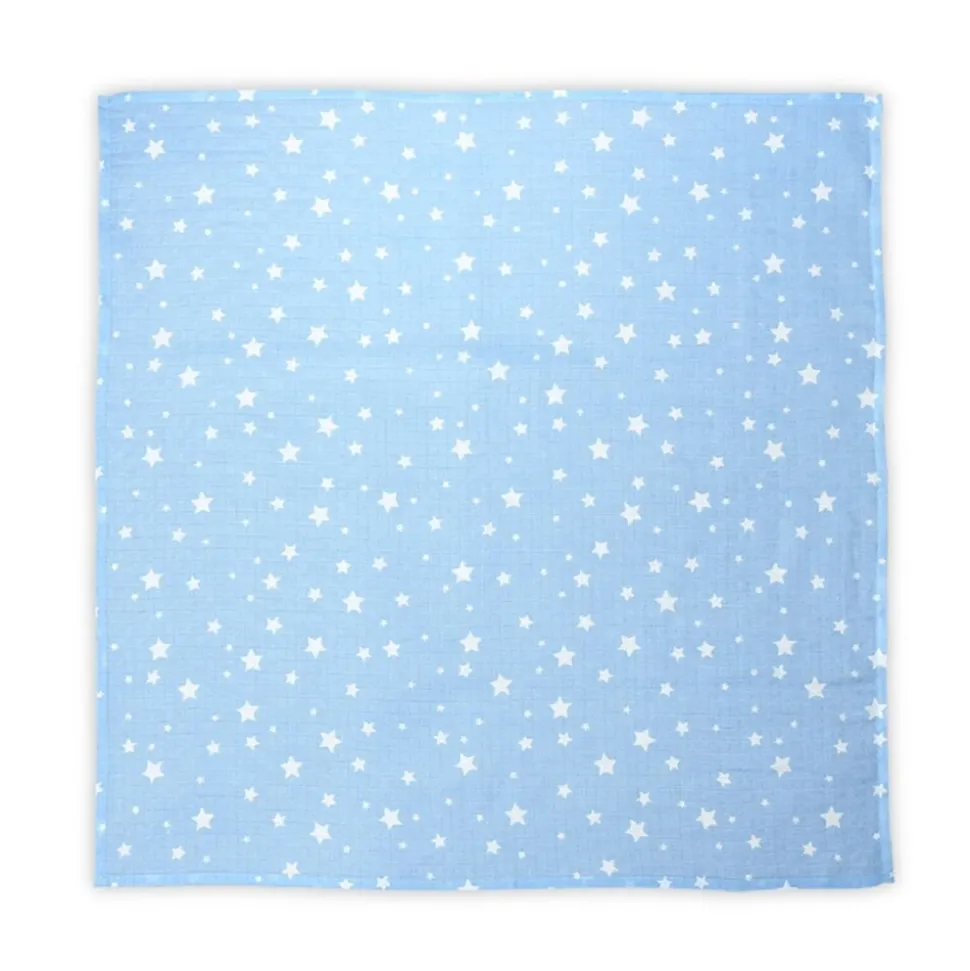 Lorelli Wickeldecke, Babydecke Musselin Baumwolle, Größe 80 x 80 cm, ab Geburt dunkelblau