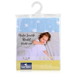 Lorelli Wickeldecke, Babydecke Musselin Baumwolle, Größe 80 x 80 cm, ab Geburt dunkelblau