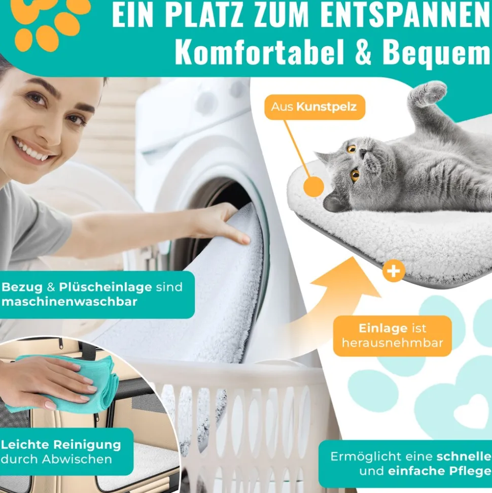 LOVPET® Hundebox Hundetransportbox faltbar Inkl.Hundenapf Transporttasche Hundetasche Transportbox für Haustiere, Hunde und Katzen Haustiertransportbox