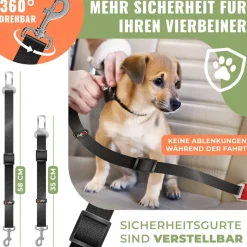 LovPet® Hundegitter Auto, Autoschutzgitter Trenngitter Universal, verstellbare Breite, Kopfstütze Kofferraum Autogitter Maße HxB 30 x 92-152 cm Kofferraumgitter,+ 2x Sicherheitsgurt für Hunde