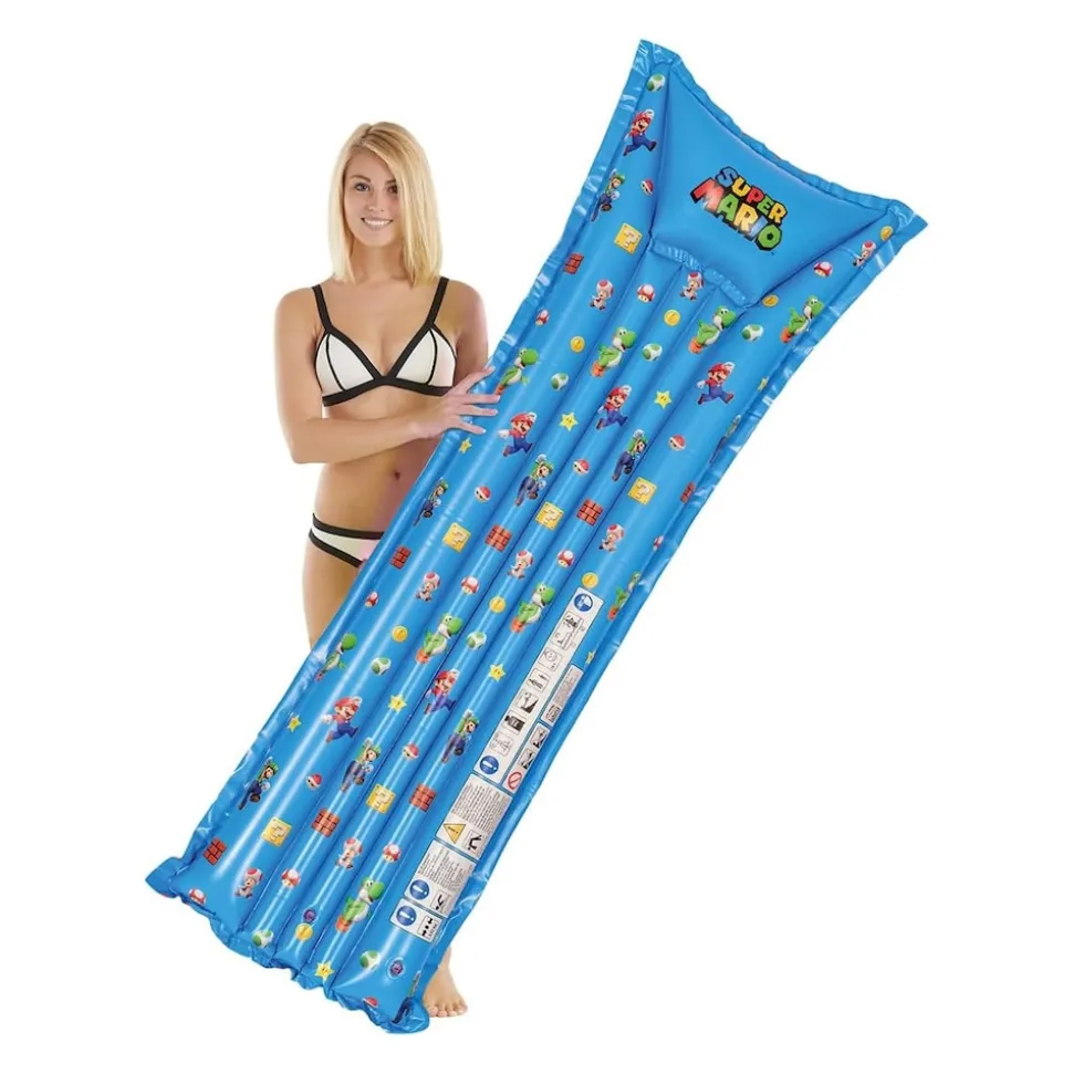 Luftmatratze Super Mario Happy People 177cm Matratze Luftbett Pool blau