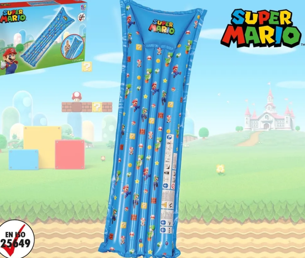 Luftmatratze Super Mario Happy People 177cm Matratze Luftbett Pool blau