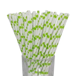 LUXENTU Papier-Trinkhalme gepunktet 20 cm 100er Set