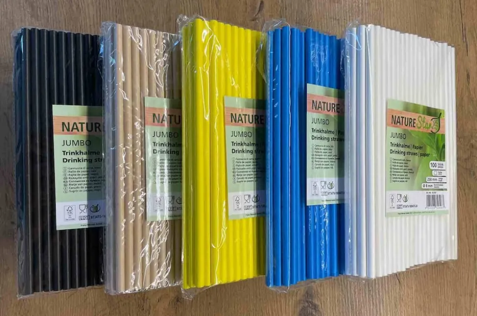 LUXENTU Papier-Trinkhalme Jumbo 20 cm 100er Set