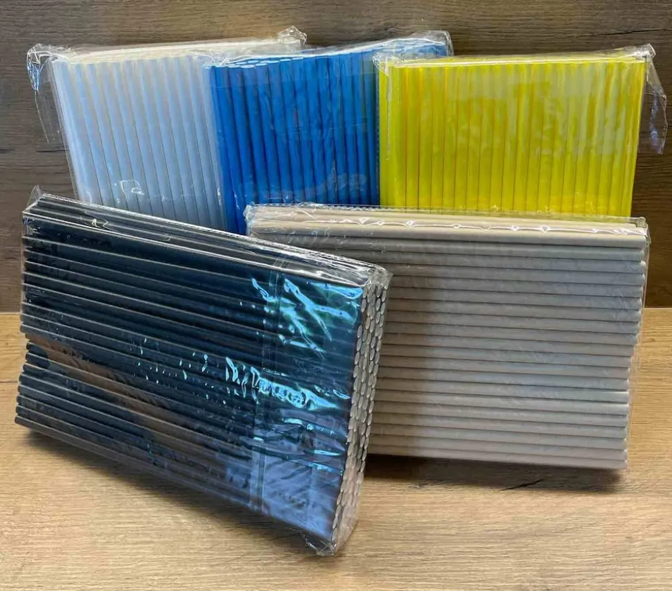 LUXENTU Papier-Trinkhalme Jumbo 20 cm 100er Set