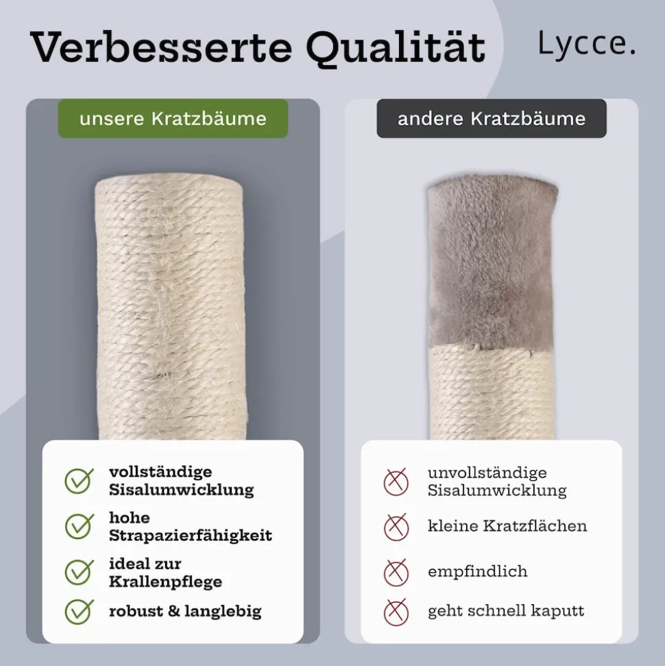 Lycce Kratzbaum ROYAL Katzenbaum mit Höhle und Hängematte, 145 cm