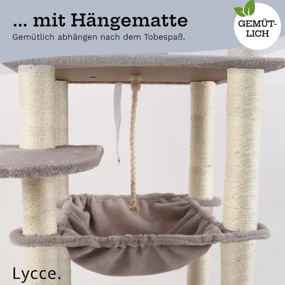 Lycce Kratzbaum ROYAL Katzenbaum mit Höhle und Hängematte, 145 cm