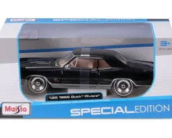 Maisto 31214 - Modellauto - Buick Riviera (schwarz, Maßstab 1:24) Modell Auto Spielzeugauto