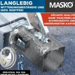 MASKO® Anhängerschloss für Angekoppelte & Abgekoppelte Anhänger | Anhänger Schloss Diebstahlschutz Wohnwagen Kastenschloss inkl. Diskusschloss & Schlüssel & Schutzkappe