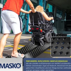 MASKO® 2X Auffahrrampe 400kg | Verladerampe | Verladeschiene | verzinkter Stahl | Antirutsch | 200kg* Pro Stück | Max 400kg* Pro Paar | Motorrad ATV Quad PKW Auto Laderampe