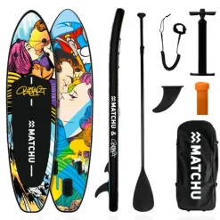 MATCHU Stand Up Paddle BustArt 320x81x15 cm - Aufblasbares Sup Board - Limited Edition