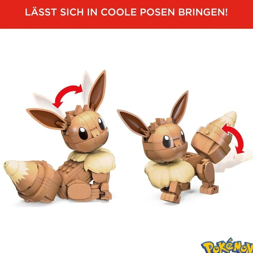 Mattel HDL84 - MEGA - Pokémon - Evoli Klemmbausteine-Satz, 215 Teile