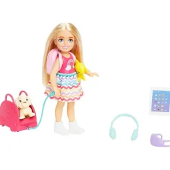 Mattel HJY17 - Barbie - Family & Friends - Club Chelsea Puppe mit Hund & Zubehör, 15 cm