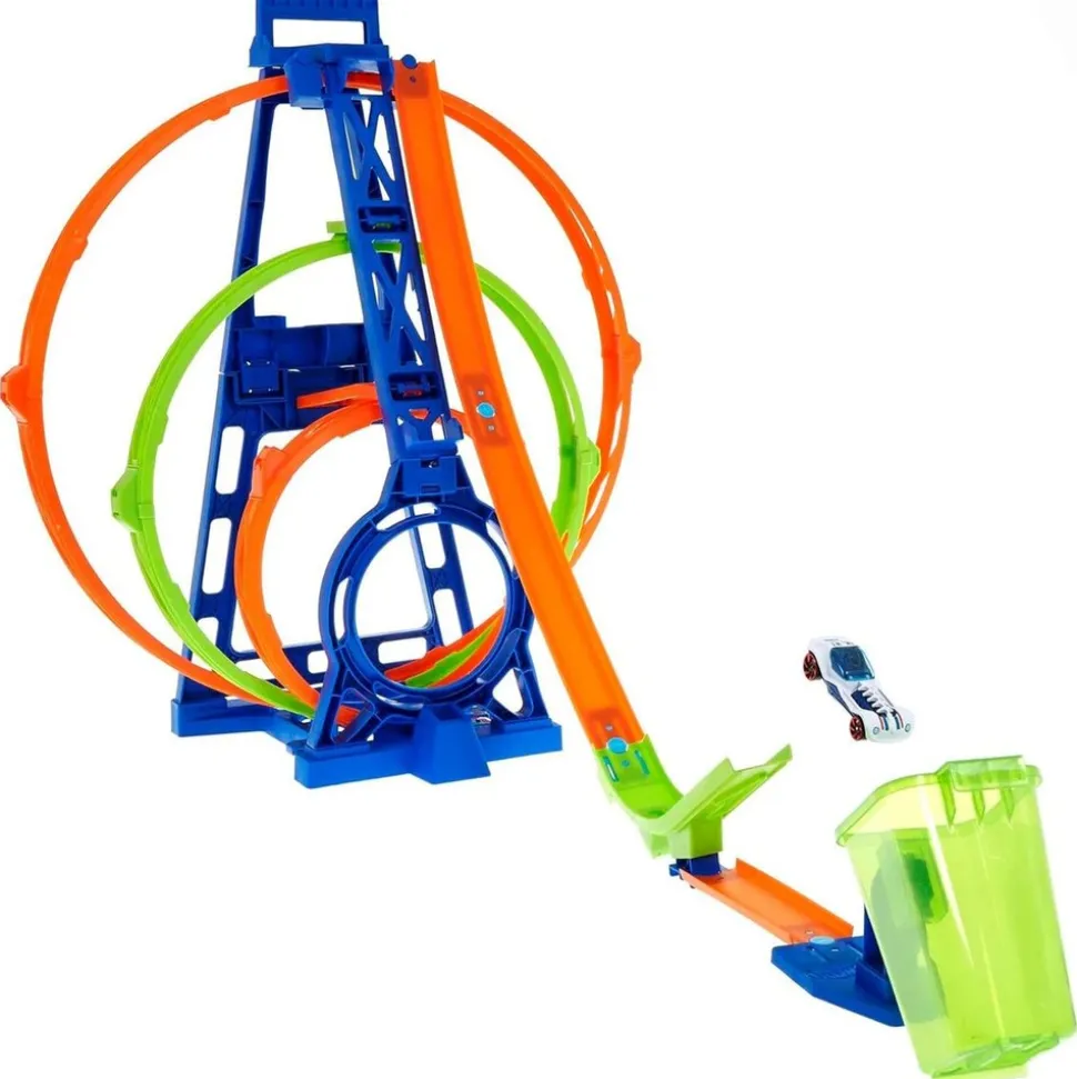 Mattel HMX38 - Hot Wheels - Tripple Looping-Set inkl. 1 Fahrzeug