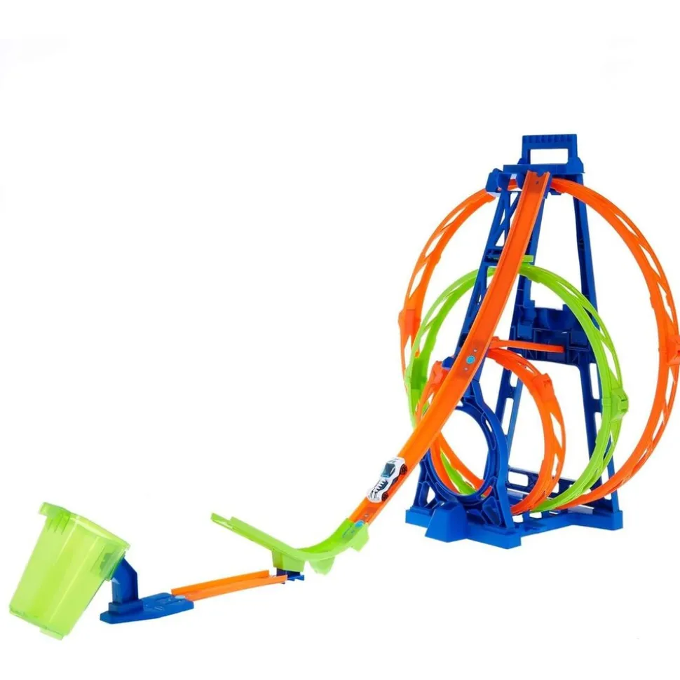 Mattel HMX38 - Hot Wheels - Tripple Looping-Set inkl. 1 Fahrzeug