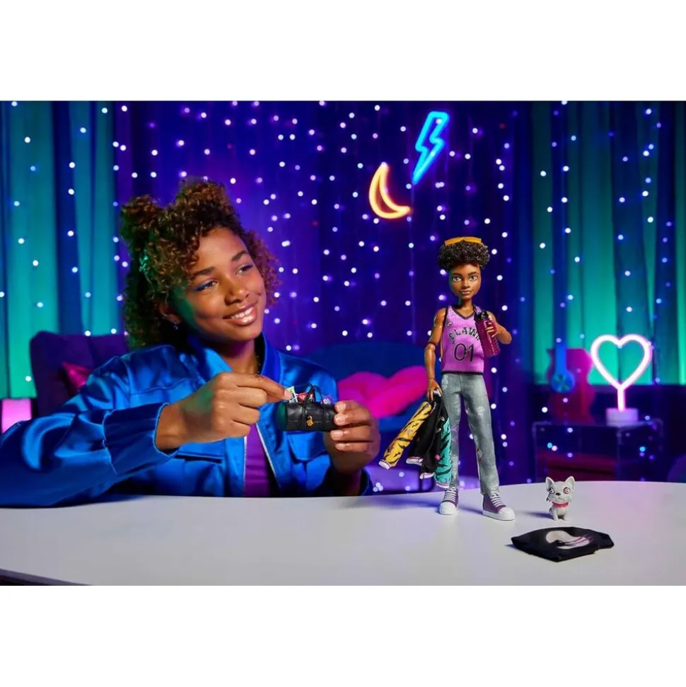 Mattel HNF65 - Monster High - Clawd Wolf Puppe mit Haustier Rockseena – Werwolf-Figur mit Zubehör