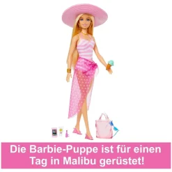 Mattel HPL73 - Barbie - Puppe mit Badeanzug und Strand-Accessoires