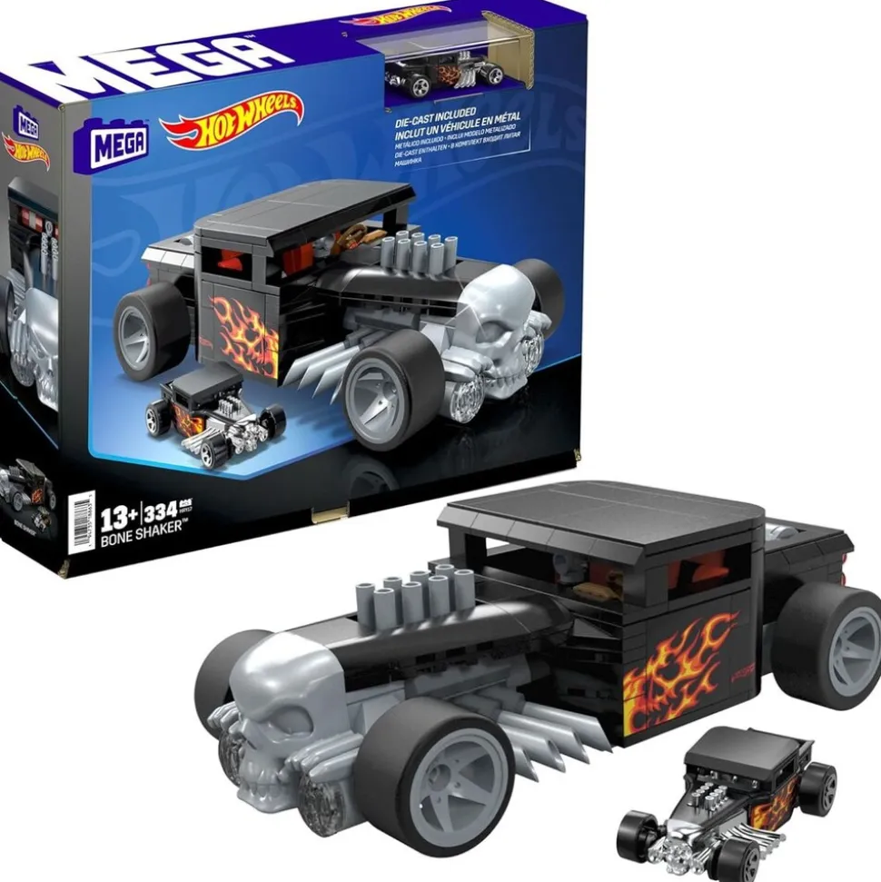 Mattel HRY17 - Hot Wheels - MEGA - Bone Shaker Bausatz im Maßstab 1:24, 334 Teile