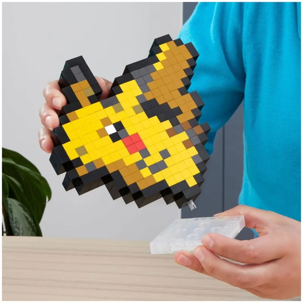 Mattel HTH74 - Mega - Pokémon - Pikachu Pixel Art Bauset, 400 Teile
