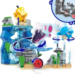 Mattel HXF79 - Mega - Pokémon - Wasserabenteuer mit Schiggy, Enton & Finneon - Bauset mit 319 Teilen