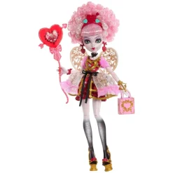 Mattel JBG77 - Monster High - Scary Sweet Birthday - Cupid Asteria Puppe – 1600er Geburtstag, Party-Outfit