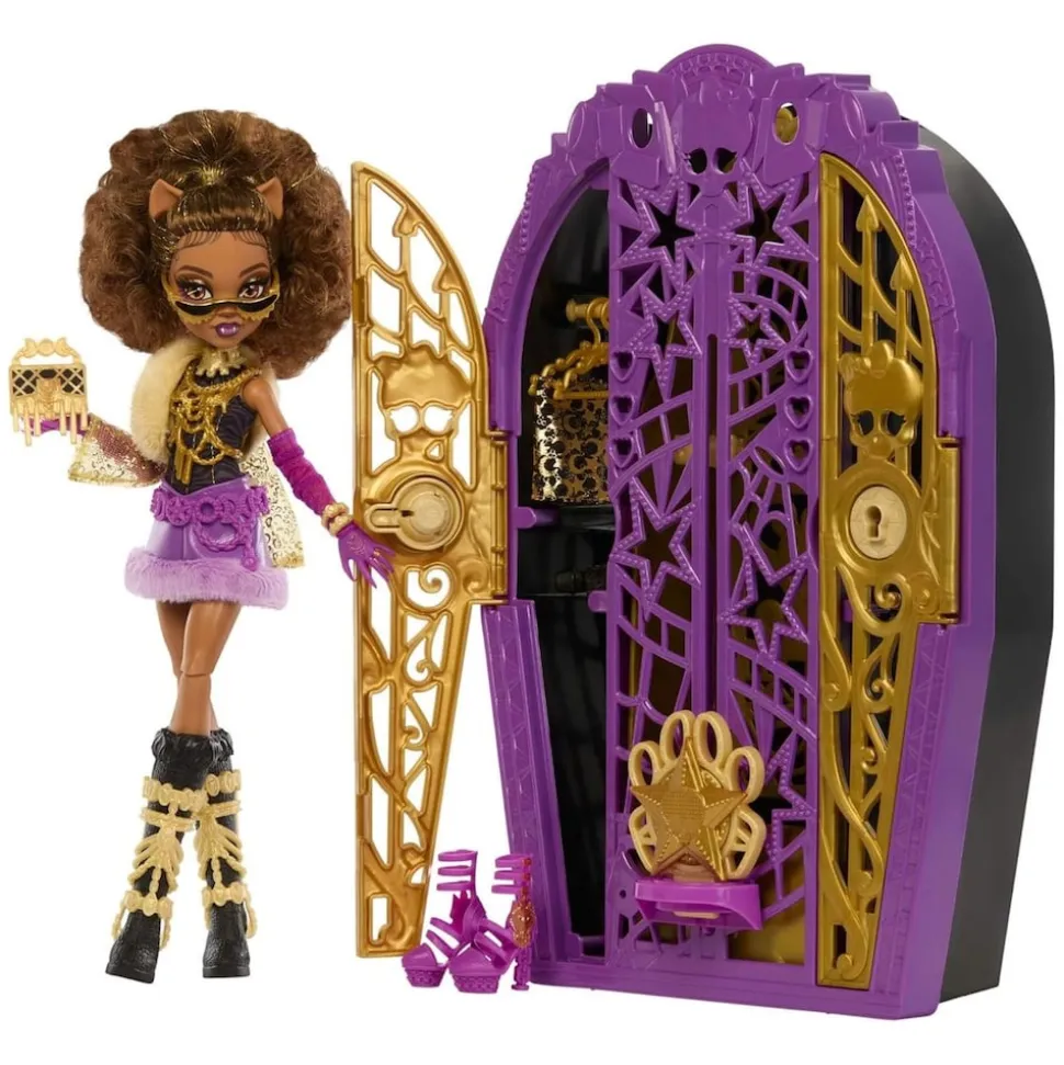 Mattel JBG80 - Monster High - Skulltimate Secrets Hauntlywood Mysteries – Clawdeen Wolf Puppe mit 19+ Überraschungen darunter ein "Kleiderschrank"