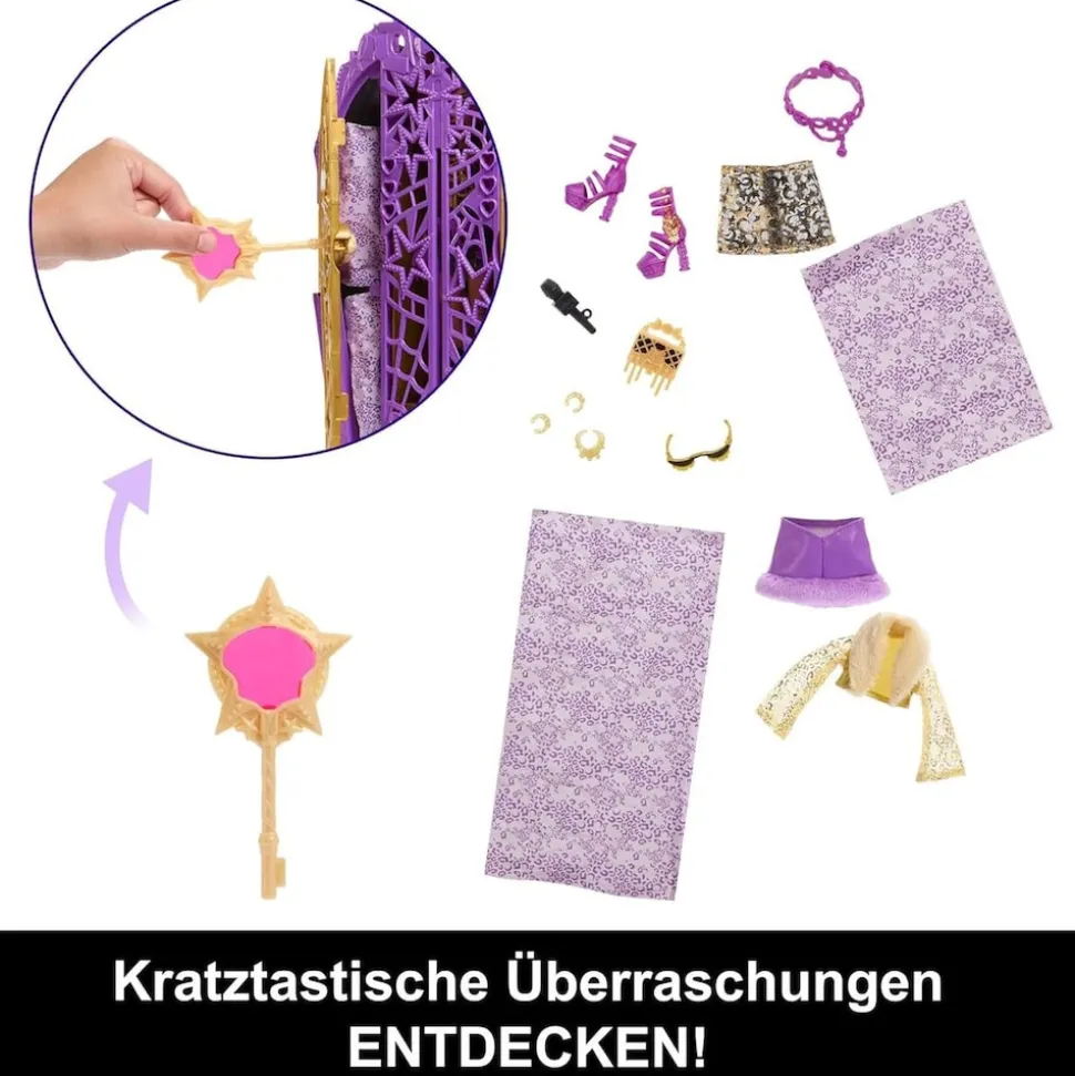 Mattel JBG80 - Monster High - Skulltimate Secrets Hauntlywood Mysteries – Clawdeen Wolf Puppe mit 19+ Überraschungen darunter ein "Kleiderschrank"